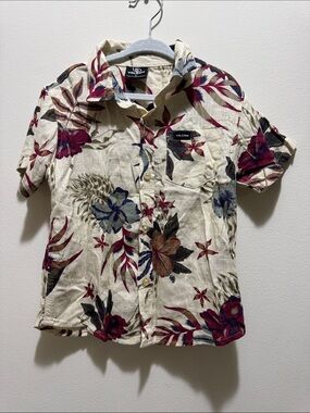 Volcom Cream Tropical Floral Short-Sleeve Shirt